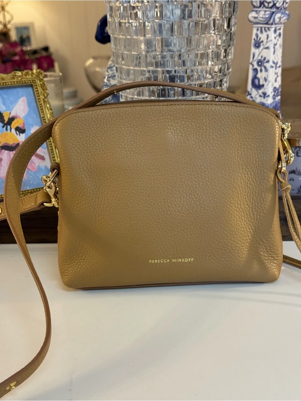 🤎 NEW REBECCA MINKOFF, DARREN TAN, LEATHER CROSSBODY BAG!